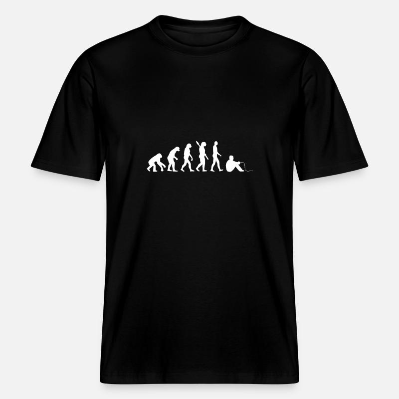 GAMER évolution w -  T-shirt unisexe RELAXED FIT en coton bio - noir