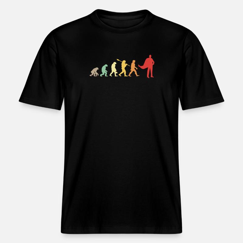 Darwin evolution for Supermans 🦸 ♂️ -  RELAXED FIT Unisex Organic T-Shirt - black
