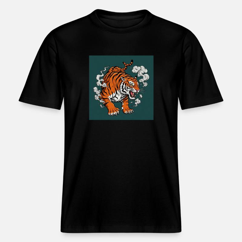 Gefährlicher Tiger - Comic Vibes - RELAXED FIT Unisex Organic T-Shirt - Schwarz