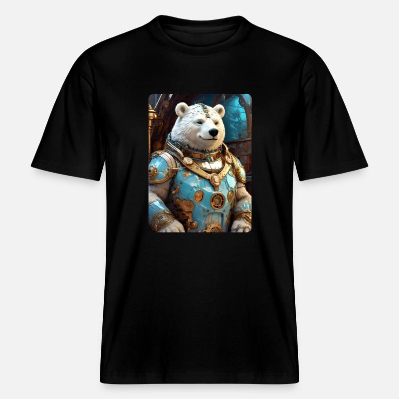 Steampunk Eisbear 1.5 -  RELAXED FIT Unisex Organic T-Shirt - Schwarz