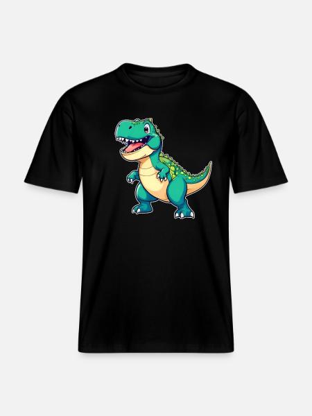 Cute Dinosaur -  RELAXED FIT Unisex Organic T-Shirt - black