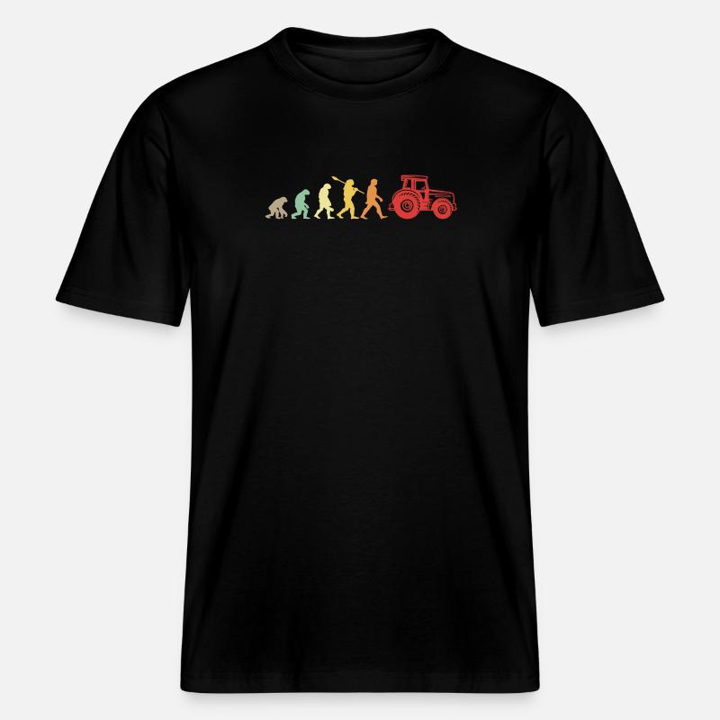 Évolution Darwin pour les Agriculteurs 🚜 -  T-shirt unisexe RELAXED FIT en coton bio - noir