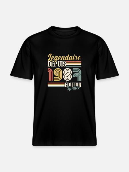 Légendaire Depuis 1987 -  T-shirt unisexe RELAXED FIT en coton bio - noir