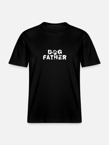 Dog father white -  RELAXED FIT Unisex Organic T-Shirt - black