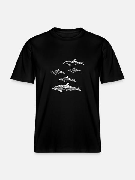 Dolphin School -  RELAXED FIT Unisex Organic T-Shirt - black