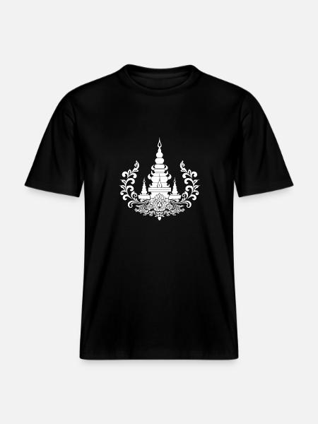 Thailand temple complex nature symbol - RELAXED FIT Unisex Organic T-Shirt - black