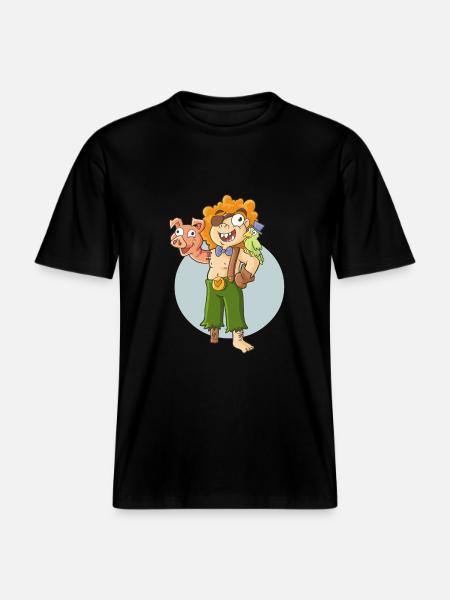 Pig-Hand 2 - RELAXED FIT Unisex Organic T-Shirt - Schwarz