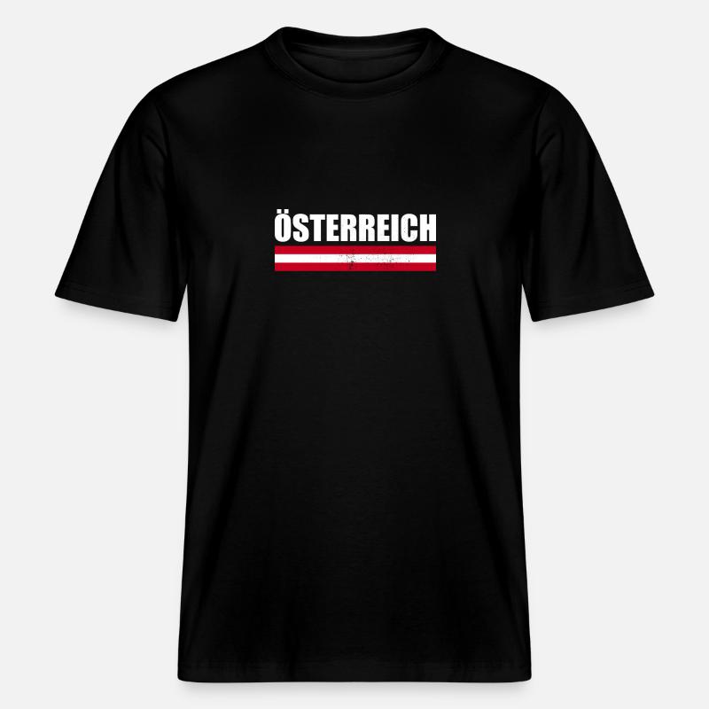 Austria Austrian flag Austrian -  RELAXED FIT Unisex Organic T-Shirt - black