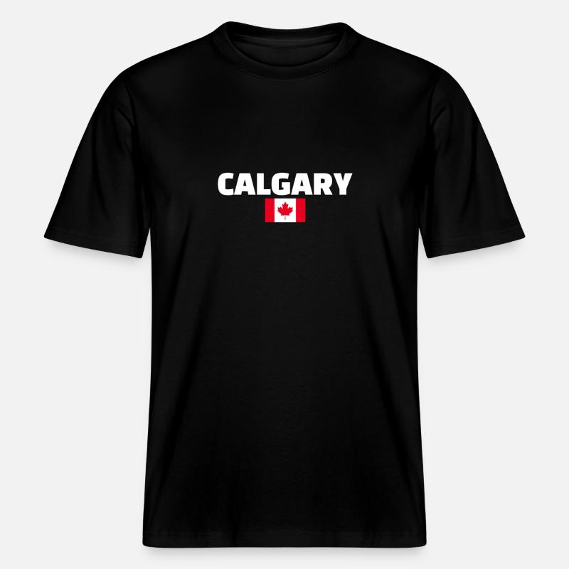Calgary, Canada, Drapeau canadien, Canadien -  T-shirt unisexe RELAXED FIT en coton bio - noir