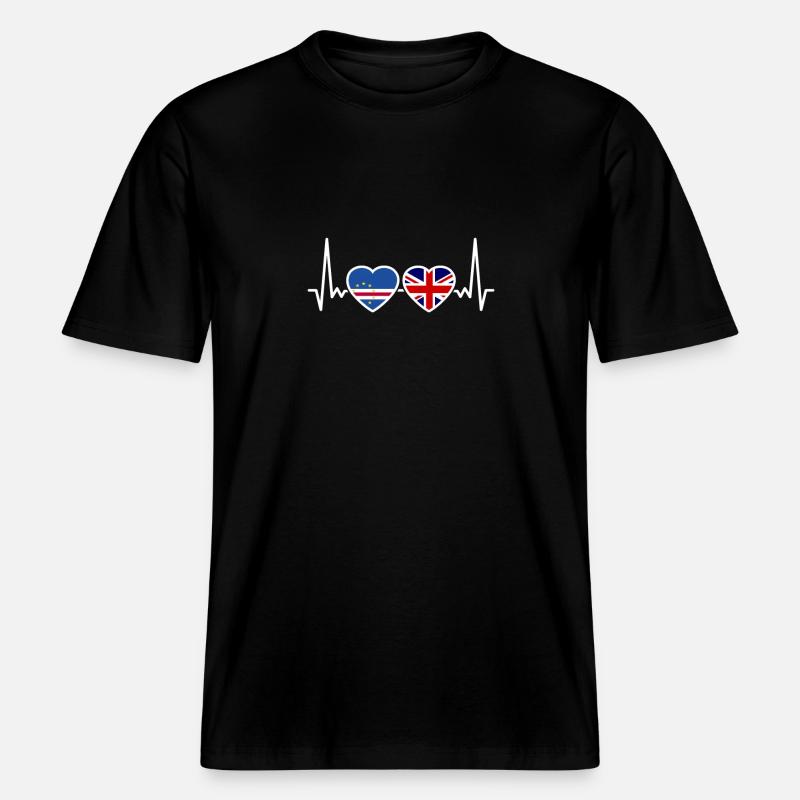 Cap-Vert Drapeau du Royaume-Uni -  T-shirt unisexe RELAXED FIT en coton bio - noir
