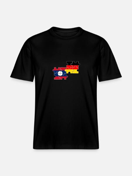 Laos Germany Flag German Laotian - RELAXED FIT Unisex Organic T-Shirt - black