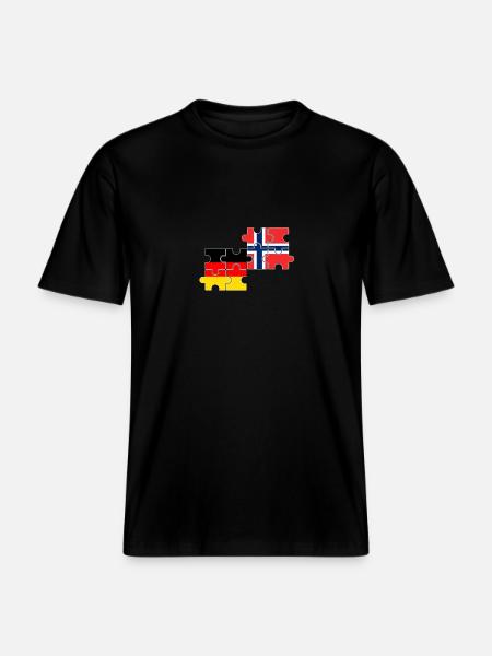 Norge Tyskland Flagg tysk norsk -  Økologisk RELAXED FIT Unisex T-skjorte - svart