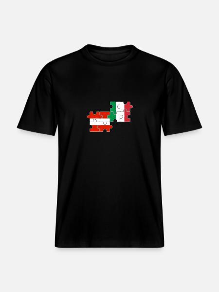 Austria Italy Flag Italian Austrian - RELAXED FIT Unisex Organic T-Shirt - black