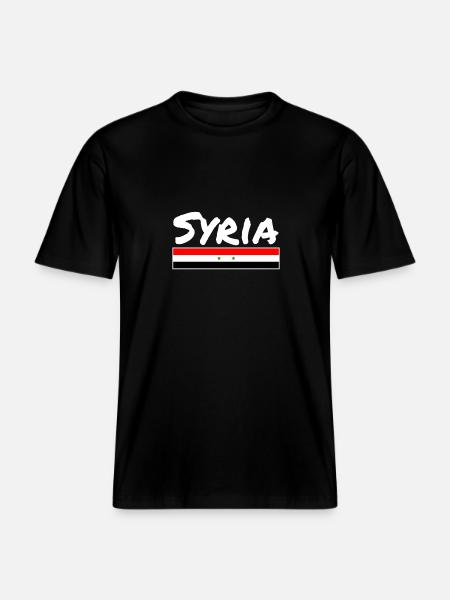 Syrie Syrie Drapeau syrien Syrie - T-shirt unisexe RELAXED FIT en coton bio - noir