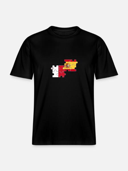 Malta Spain Flag Spanish Maltese - RELAXED FIT Unisex Organic T-Shirt - black