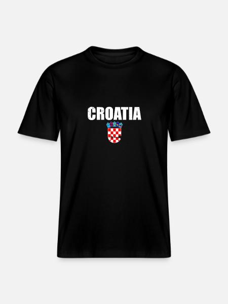 Kroatien vintage våbenskjold Kroatien kroatisk flag - Økologisk unisex T-shirt RELAXED FIT - sort