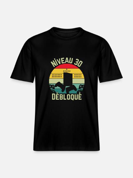 Level 30 freigeschaltet -  RELAXED FIT Unisex Organic T-Shirt - Schwarz
