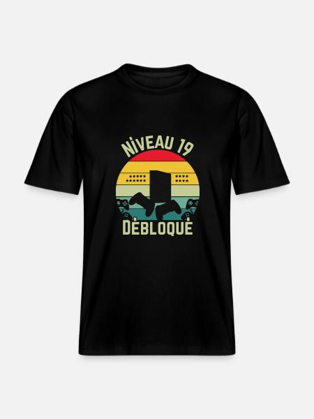 Level 19 Unlocked -  RELAXED FIT Unisex Organic T-Shirt - black