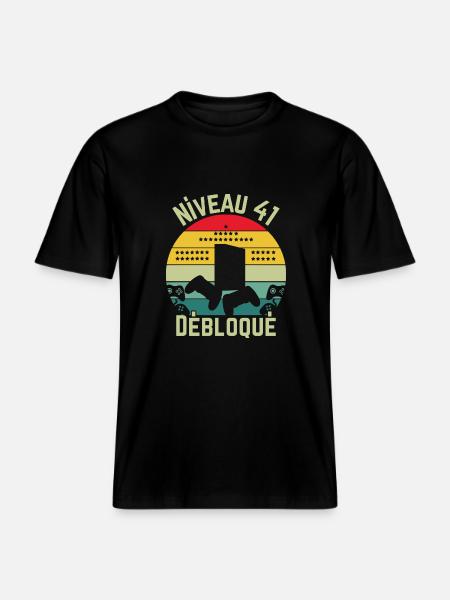 Niveau 41 Débloqué - T-shirt unisexe RELAXED FIT en coton bio - noir