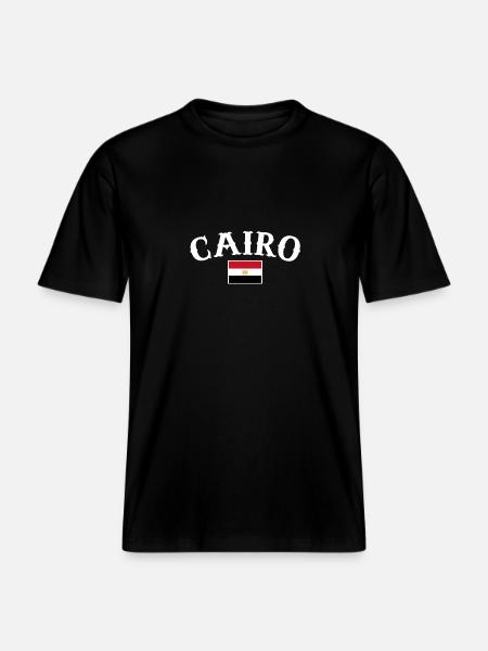 Cairo Egypt Egyptian Flag Egyptian - RELAXED FIT Unisex Organic T-Shirt - black