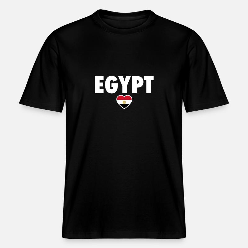 Egypte Drapeau égyptien Egyptien - T-shirt unisexe RELAXED FIT en coton bio - noir