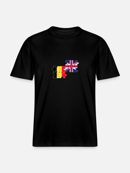 Belgium UK Flag Belgian British - RELAXED FIT Unisex Organic T-Shirt - black