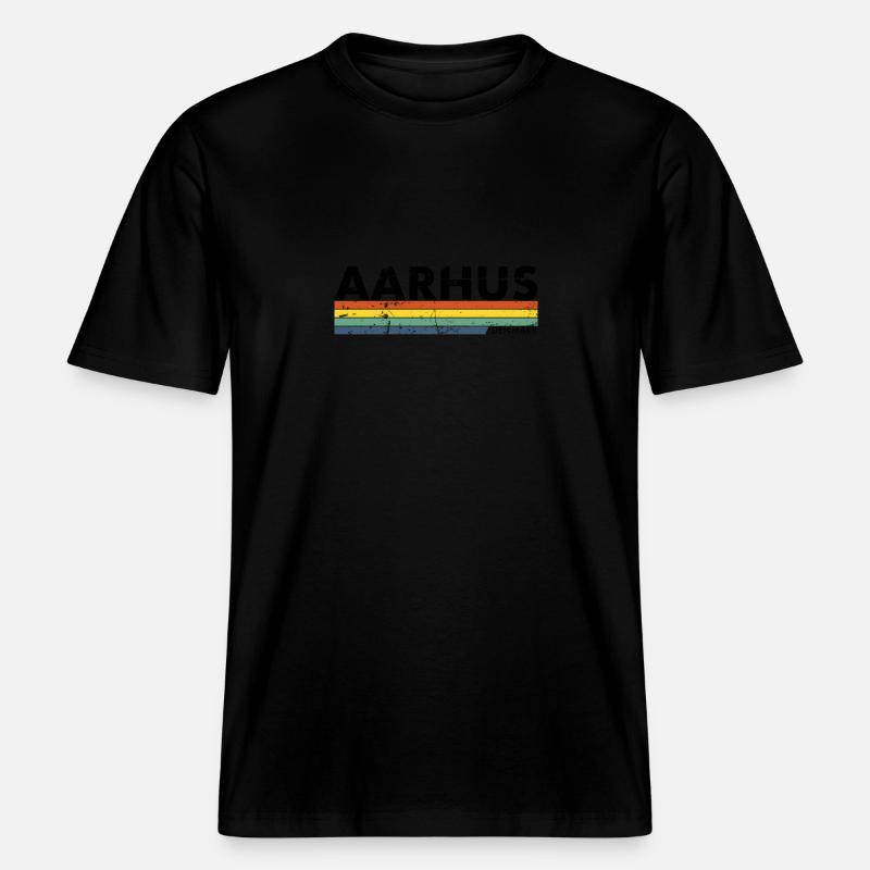 Aarhus Danmark Danmark Vintage Stolt Dansker -  Økologisk unisex T-shirt RELAXED FIT - sort