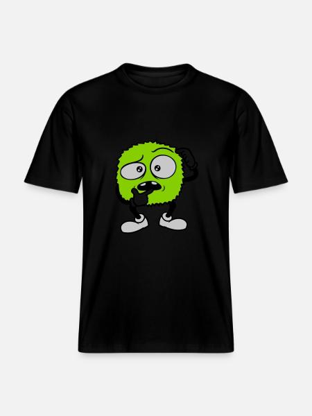 Comic skeptical face monster - RELAXED FIT Unisex Organic T-Shirt - black