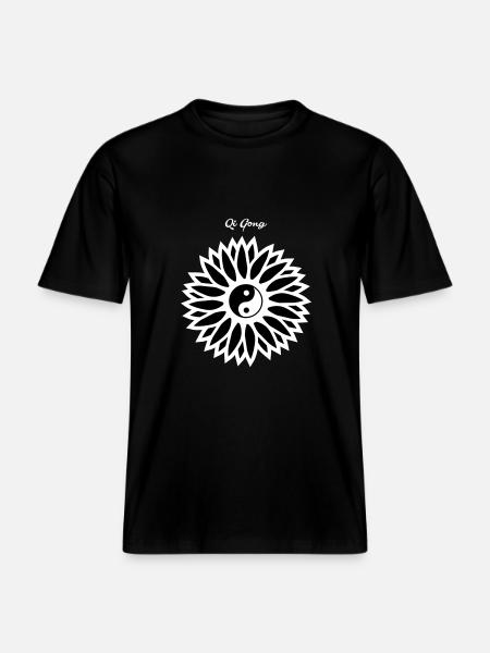 Qigong flower sign - RELAXED FIT Unisex Organic T-Shirt - black