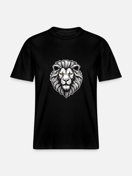Lion's Head -  RELAXED FIT Unisex Organic T-Shirt - black