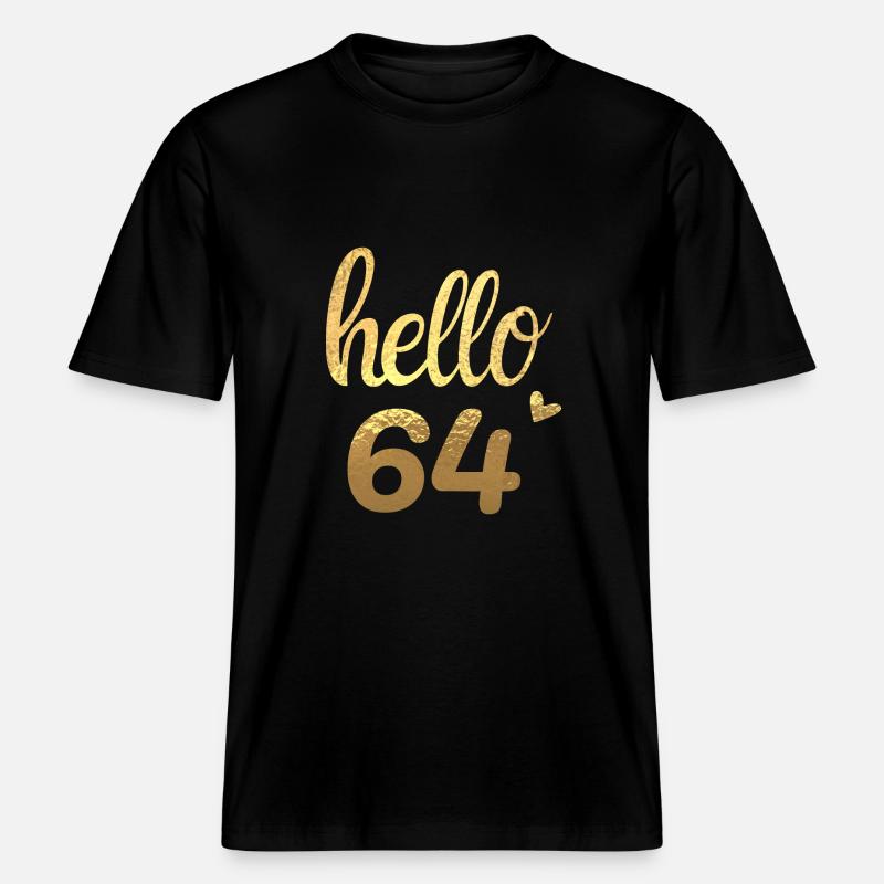Hello 64 doré -  T-shirt unisexe RELAXED FIT en coton bio - noir