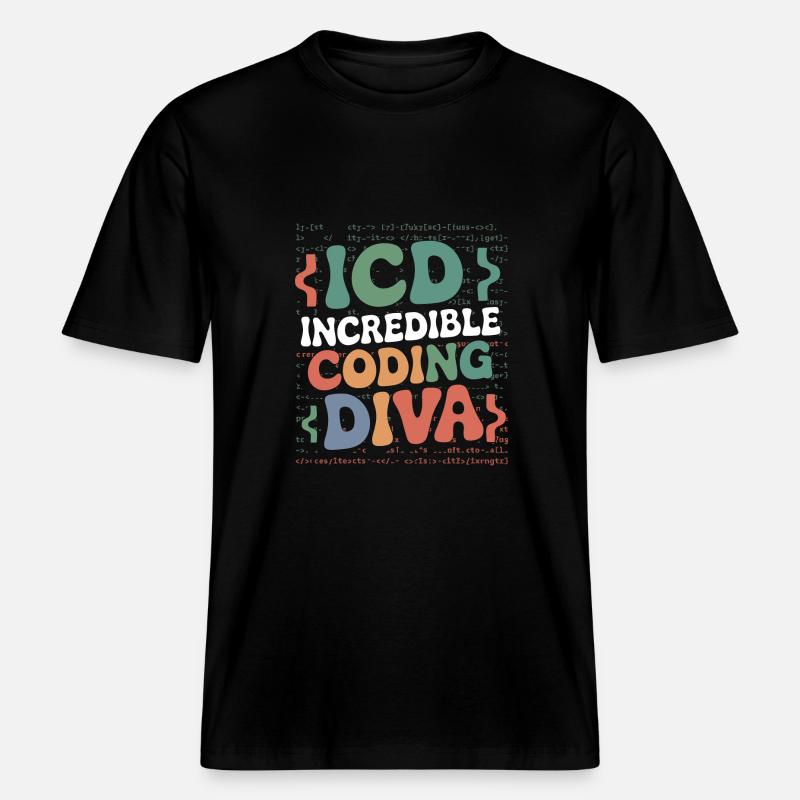 Codage passionné -  T-shirt unisexe RELAXED FIT en coton bio - noir