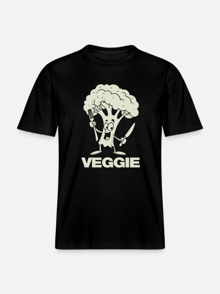 Broccoli Veggie - Vegetables, vegan -  RELAXED FIT Unisex Organic T-Shirt - black