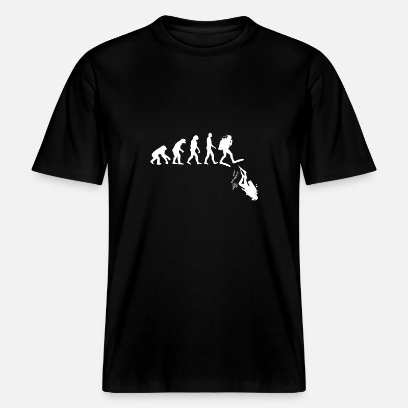 plongée évolution plongeur humour plonger - T-shirt unisexe RELAXED FIT en coton bio - noir