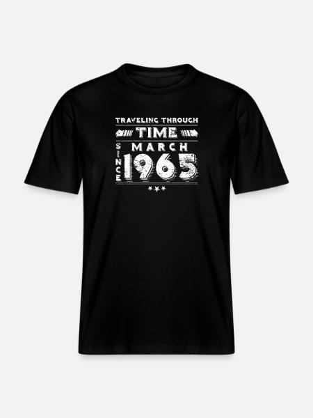 Vintage Zeitreise Geburtstags Design März 1965 -  RELAXED FIT Unisex Organic T-Shirt - Schwarz