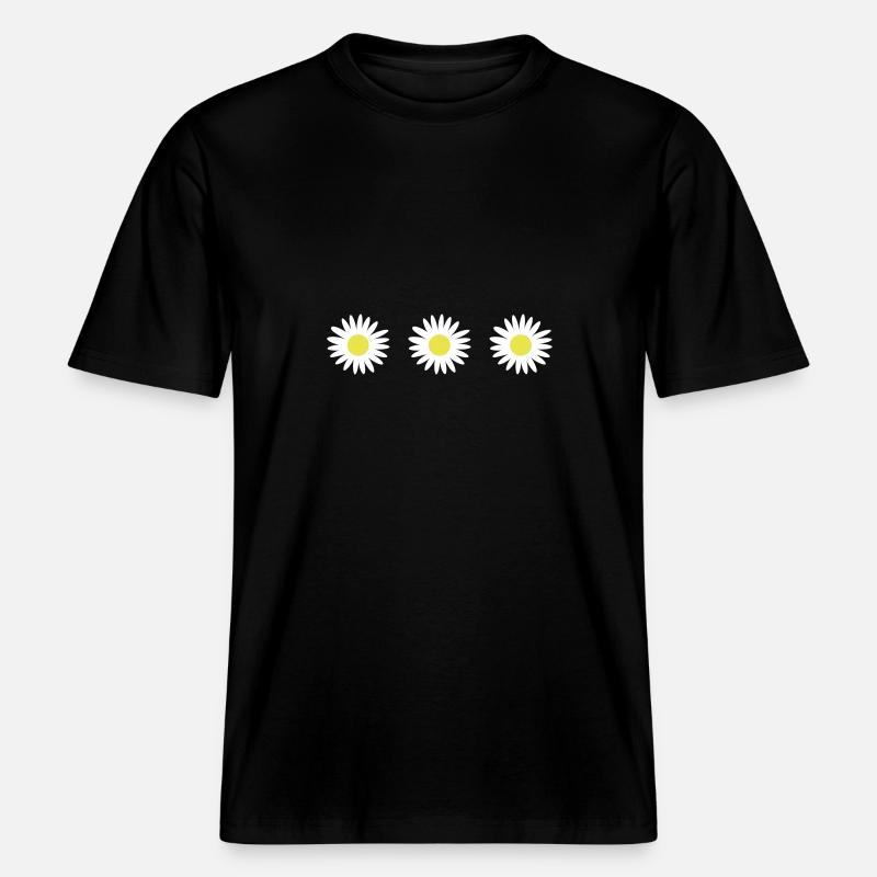 Gänseblümchen -  RELAXED FIT Unisex Organic T-Shirt - Schwarz