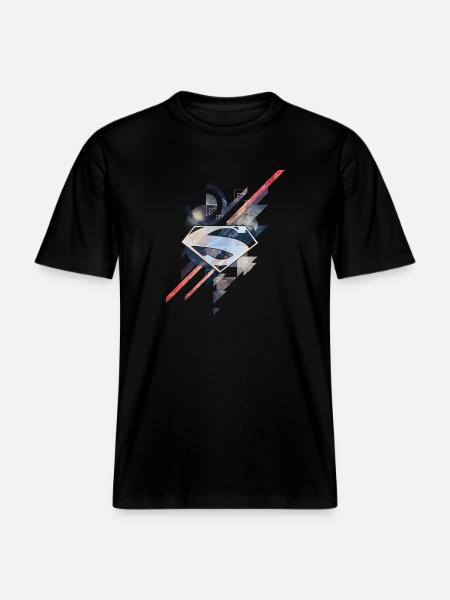 Superman Logo Galaxy -  RELAXED FIT Unisex Organic T-Shirt - black