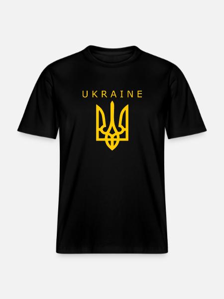 Ukraine - T-shirt unisexe RELAXED FIT en coton bio - noir