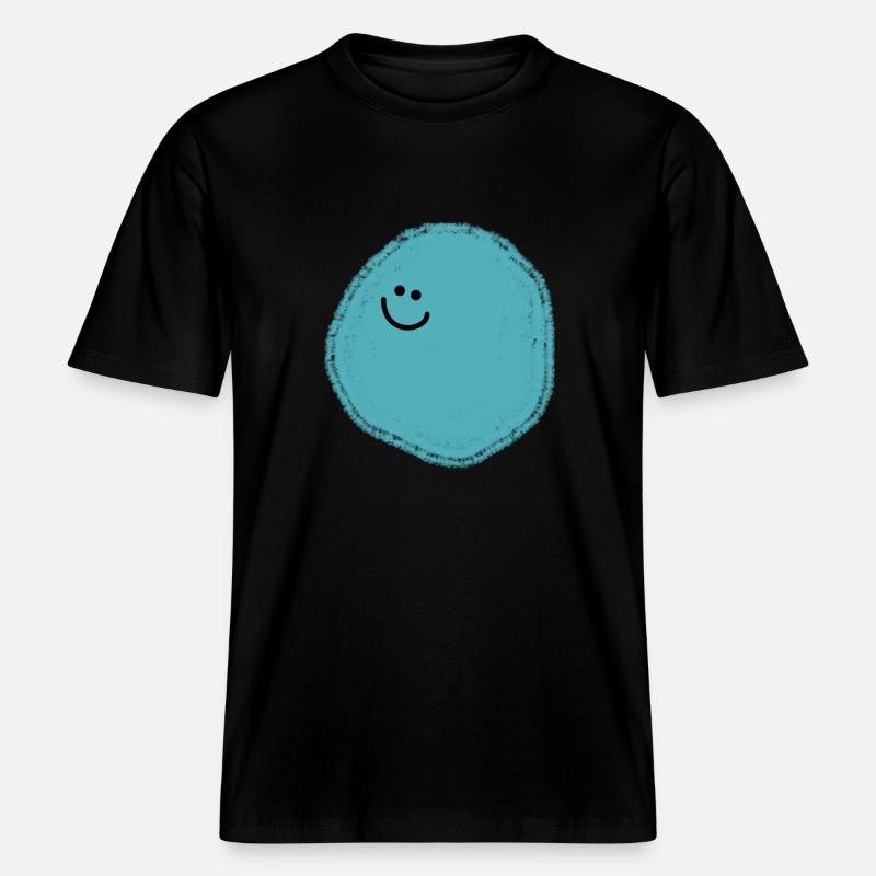 Tiego (Boule bleu) -  T-shirt unisexe RELAXED FIT en coton bio - noir