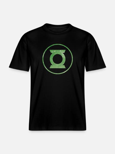 Justice League Green Lantern Logo -  RELAXED FIT Unisex Organic T-Shirt - black