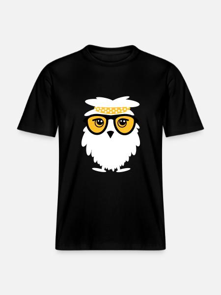 Weise Eule - RELAXED FIT Unisex Organic T-Shirt - Schwarz