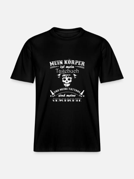 Tattoo - mein Körper ist mein Tagebuch -  RELAXED FIT Unisex Organic T-Shirt - Schwarz