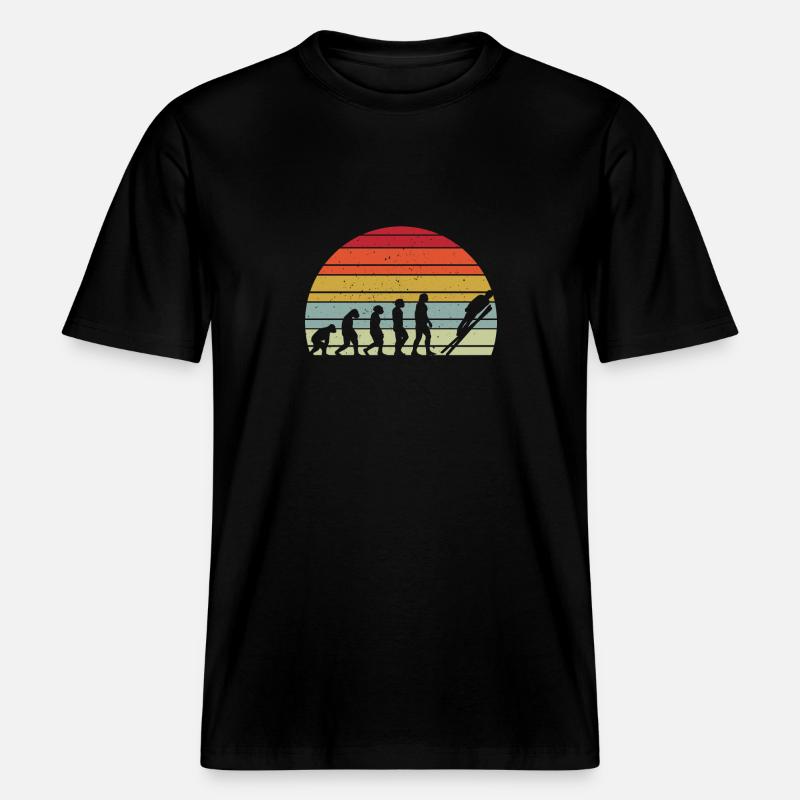 Évolution du saut à ski - T-shirt unisexe RELAXED FIT en coton bio - noir