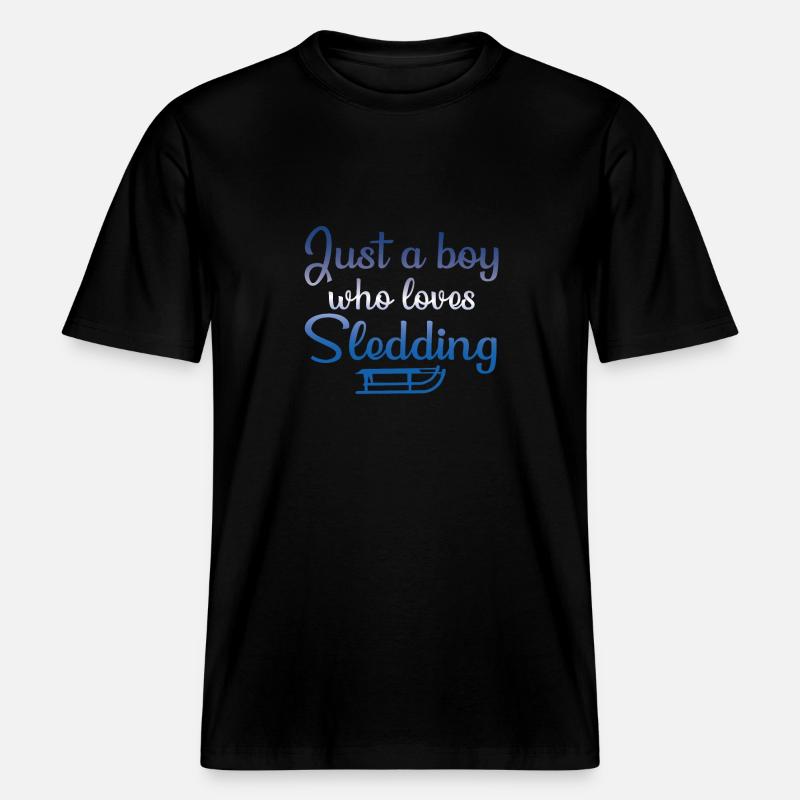 Conception de Sledding Boys -  T-shirt unisexe RELAXED FIT en coton bio - noir