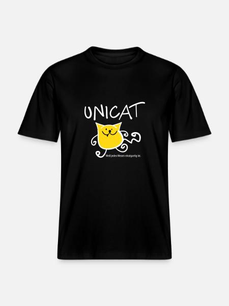 Katze als Unicat (b) - RELAXED FIT Unisex Organic T-Shirt - Schwarz