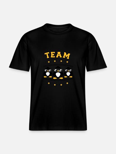 Pinguine Team Freunde -  RELAXED FIT Unisex Organic T-Shirt - Schwarz