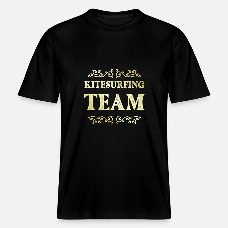 Équipe de kitesurf -  T-shirt unisexe RELAXED FIT en coton bio - noir