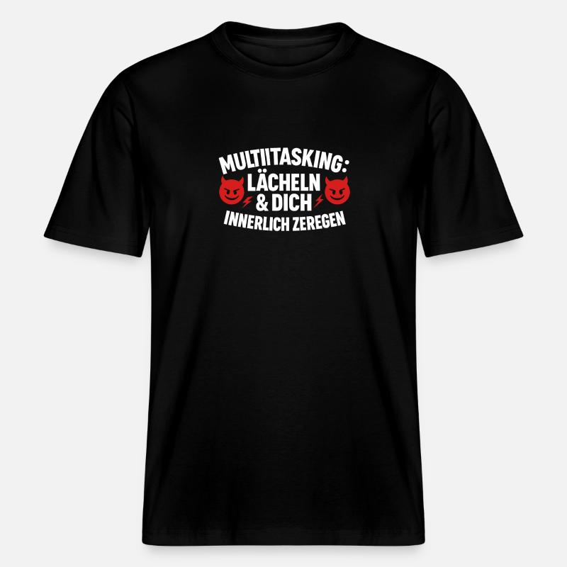 Multitasking Internally disassembling smiles -  RELAXED FIT Unisex Organic T-Shirt - black