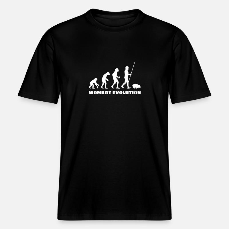 Évolution du wombat -  T-shirt unisexe RELAXED FIT en coton bio - noir