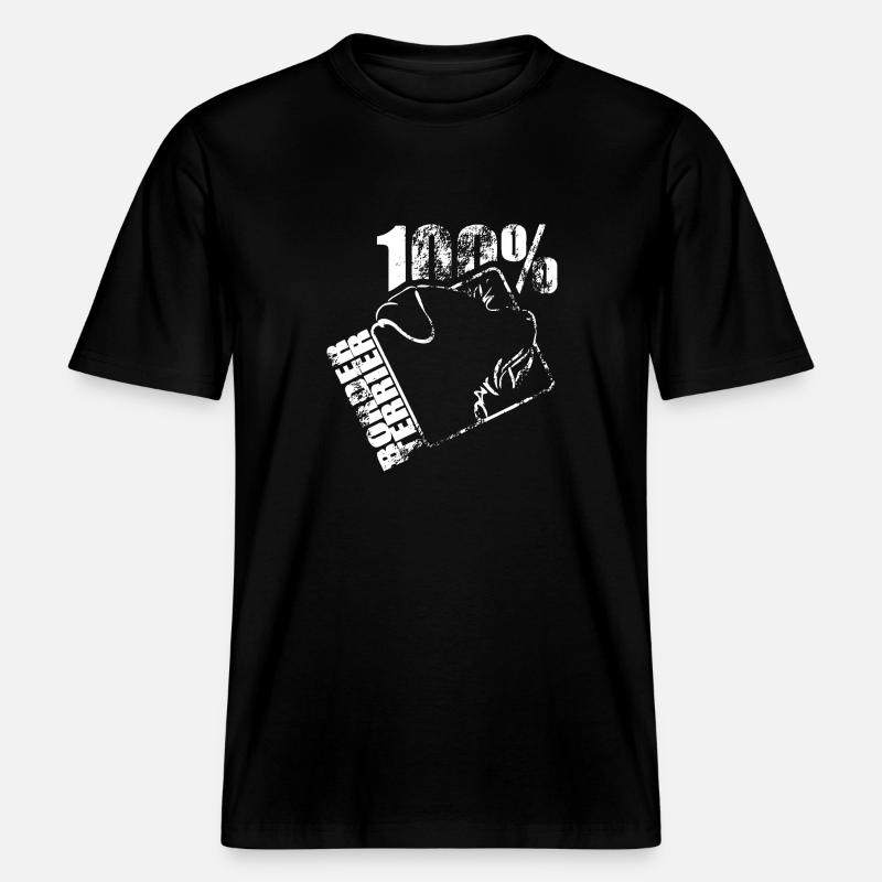 100 TERRIER FRONTIÈRE -  T-shirt unisexe RELAXED FIT en coton bio - noir
